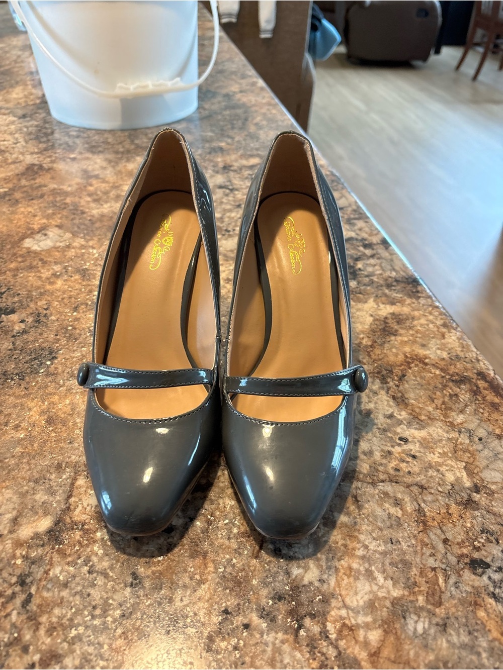 Journee Collection Gray Patent Mary Jane Pumps